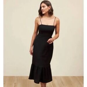 Park & Fifth Navy Singer Dress ruffle bottom wedding guest dress